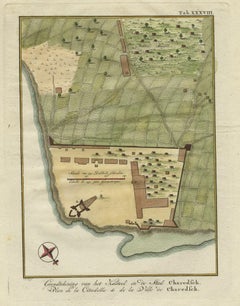 Original Antique Plan of the Fortress of Charedsch in Persia or Iran, ca.1780