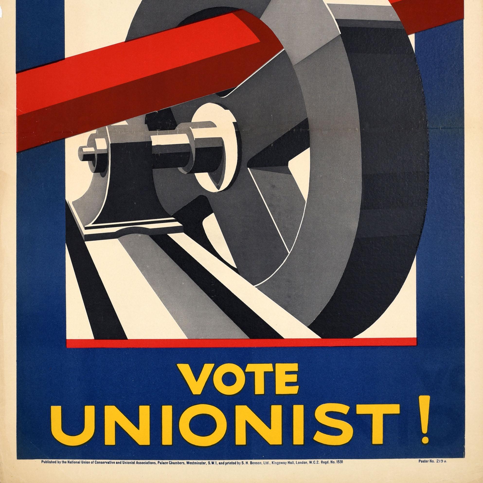 Début du 20ème siècle Ancienne affiche de élections politiques d'origine Vote Unionist Socialism Conservative en vente