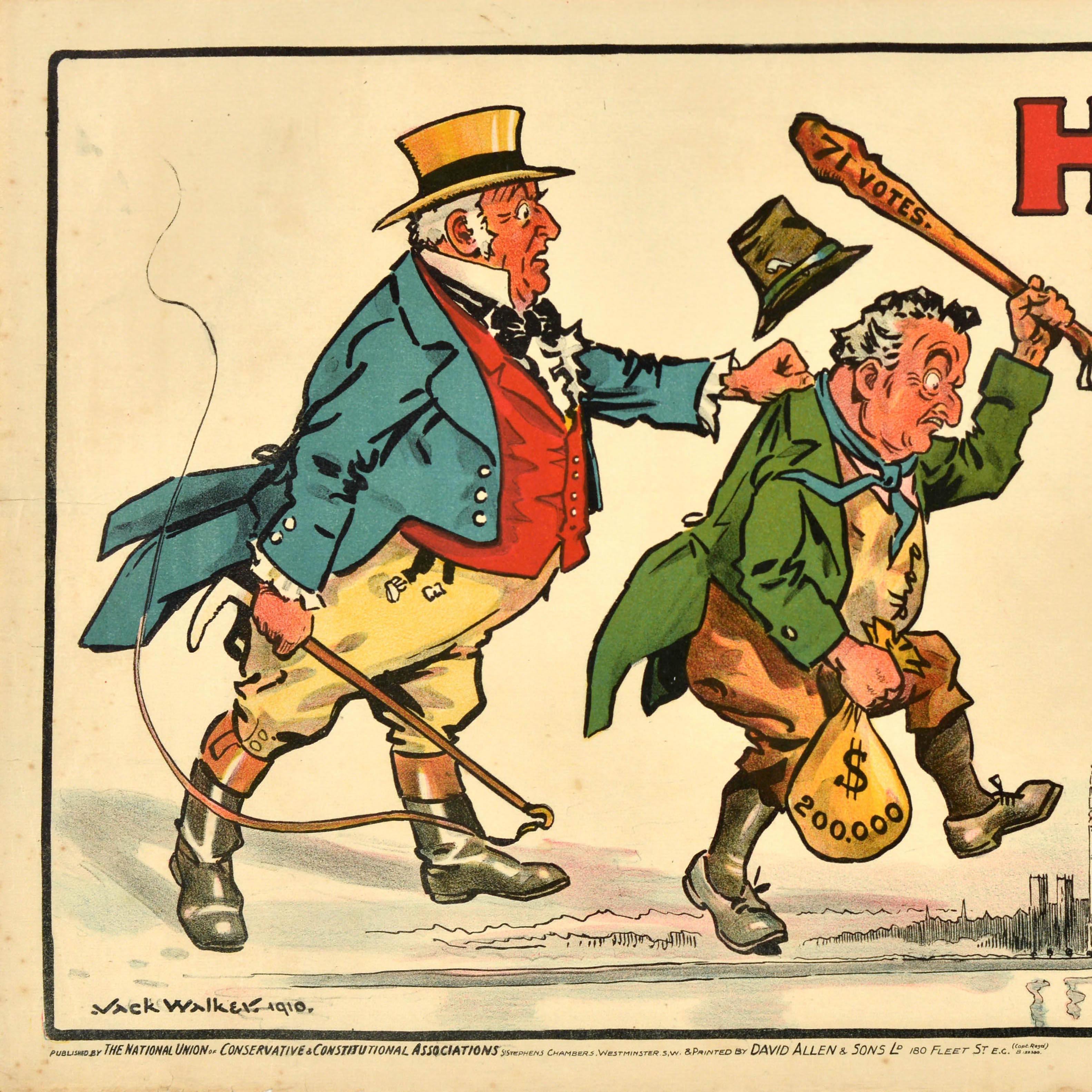 Cartel original antiguo de propaganda política Halt John Bull Constitución británica Británico en venta