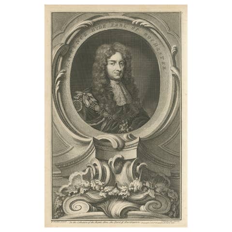 Original Antique Portrait of Laurence Hyde, 1st Earl of Rochester