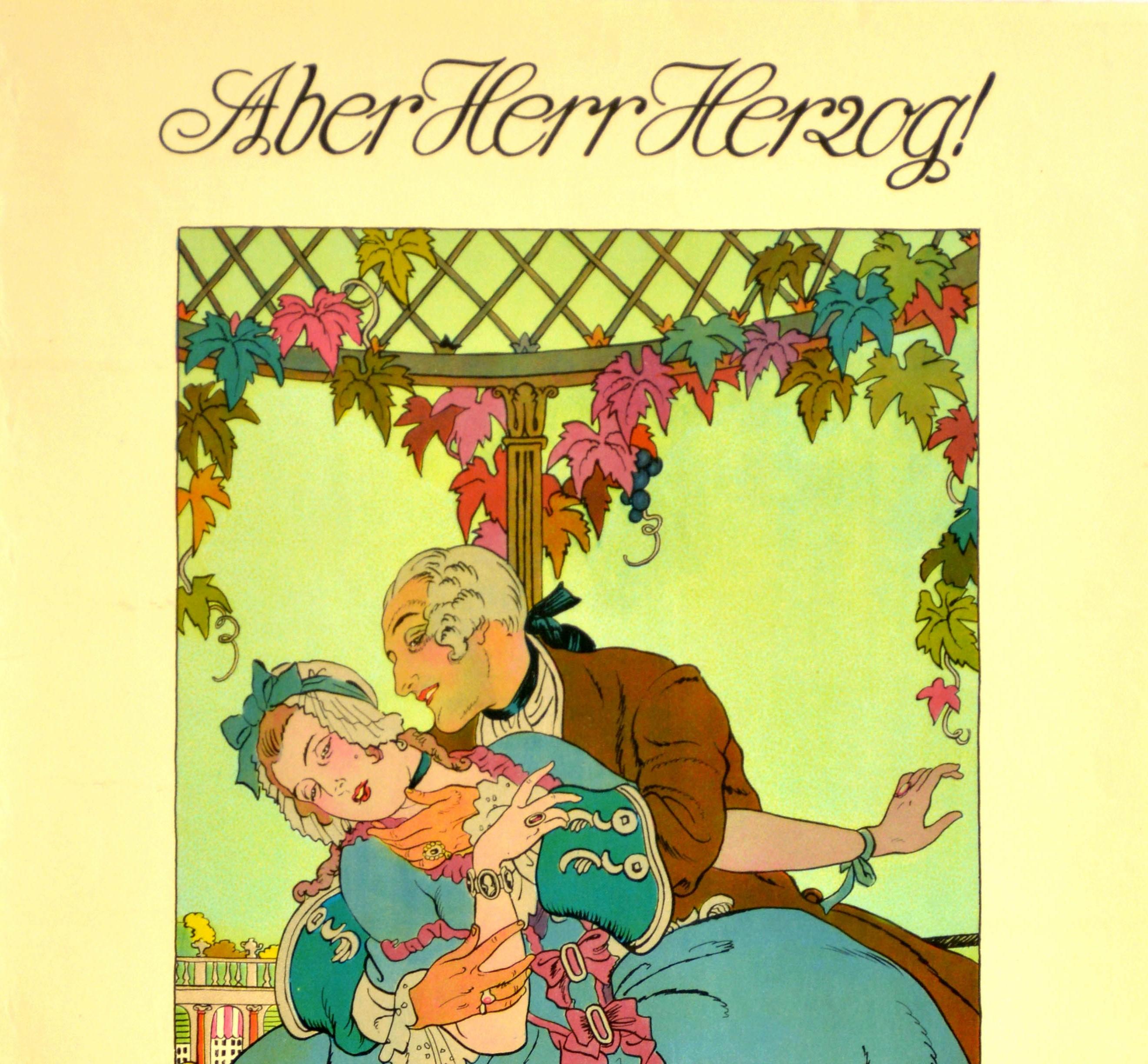 Original Antikes Originalplakat Aber Herr Herzog Liebesbeziehungen des Marshal De Richelieu (Deutsch) im Angebot