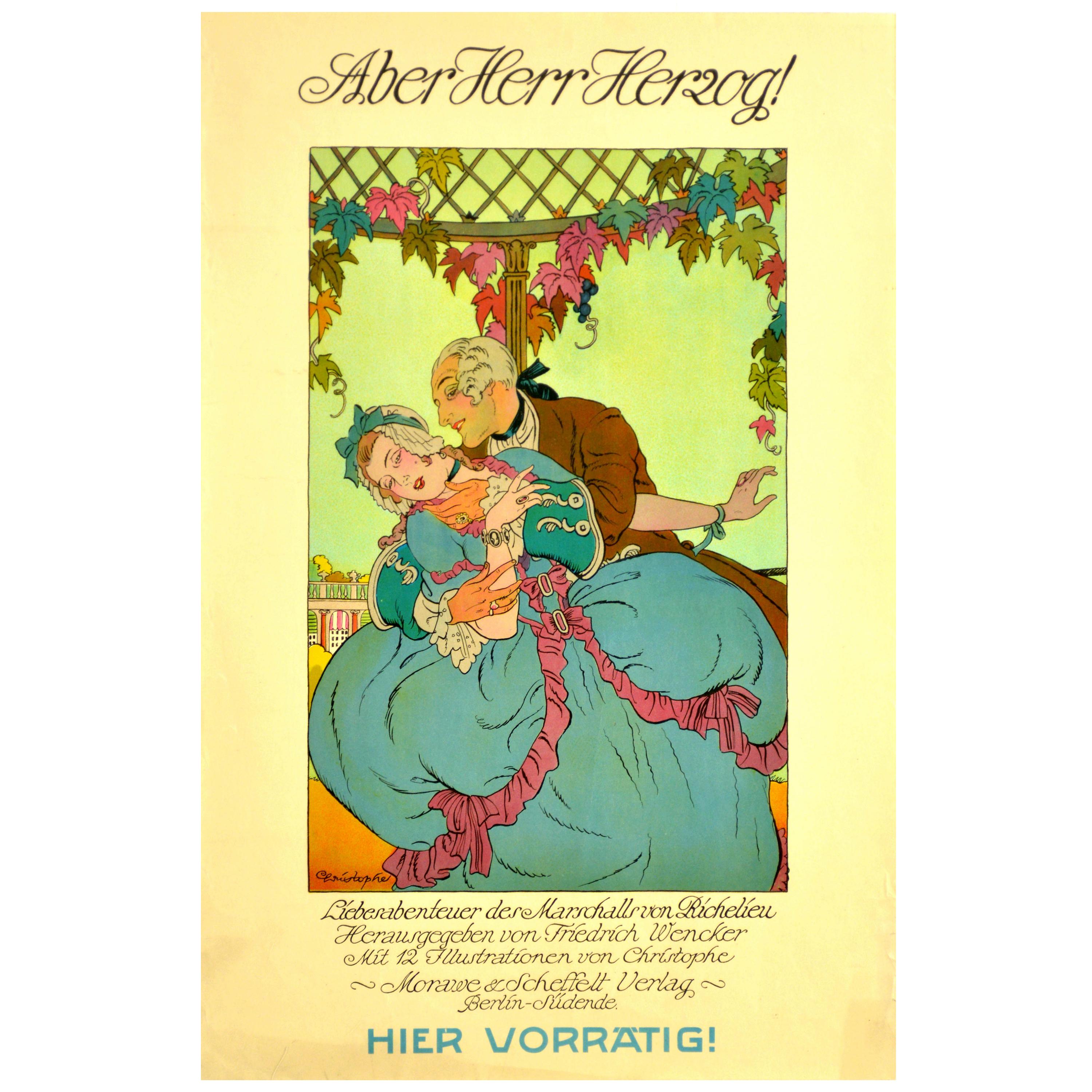 Original Antique Poster Aber Herr Herzog Love Affairs Of Marshal De Richelieu