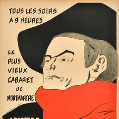 Original Antique Poster Aristide Bruant Le Chat Noir Cabaret Montmartre Paris