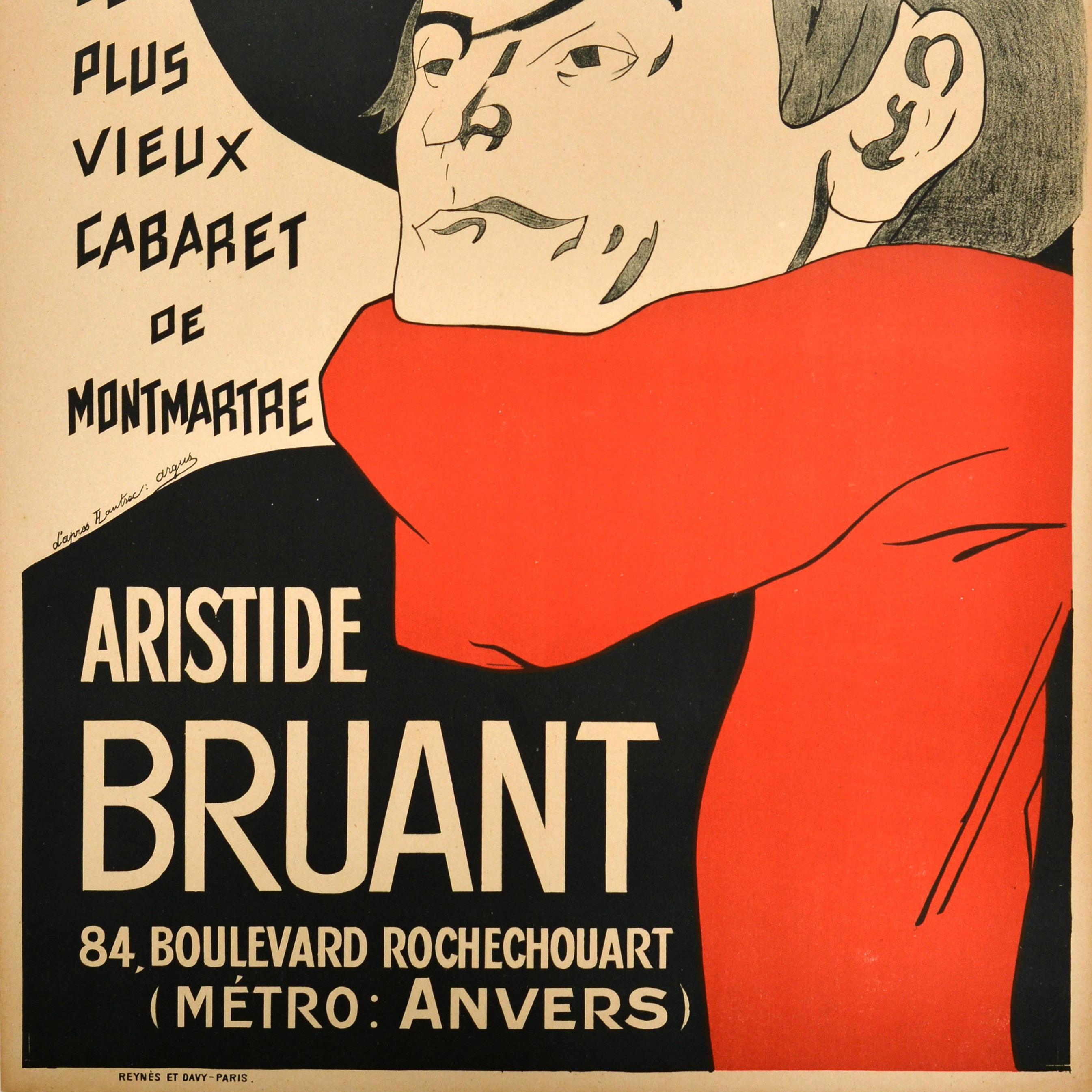 Original Antikes Originalplakat Aristide Bruant Le Chat Noir Cabaret Montmartre Paris, Cabaret (Französisch) im Angebot