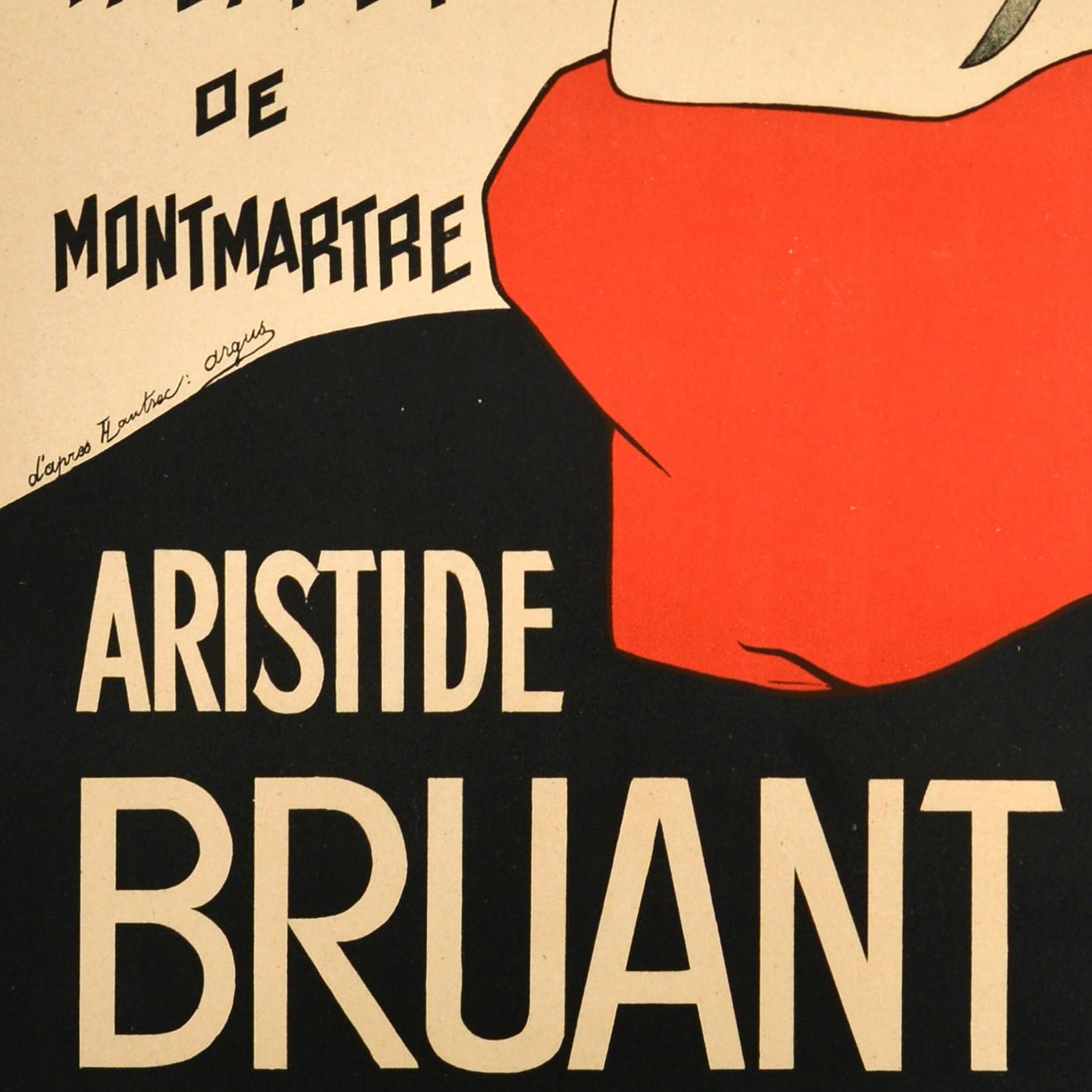 Original Antikes Originalplakat Aristide Bruant Le Chat Noir Cabaret Montmartre Paris, Cabaret im Zustand „Gut“ im Angebot in London, GB