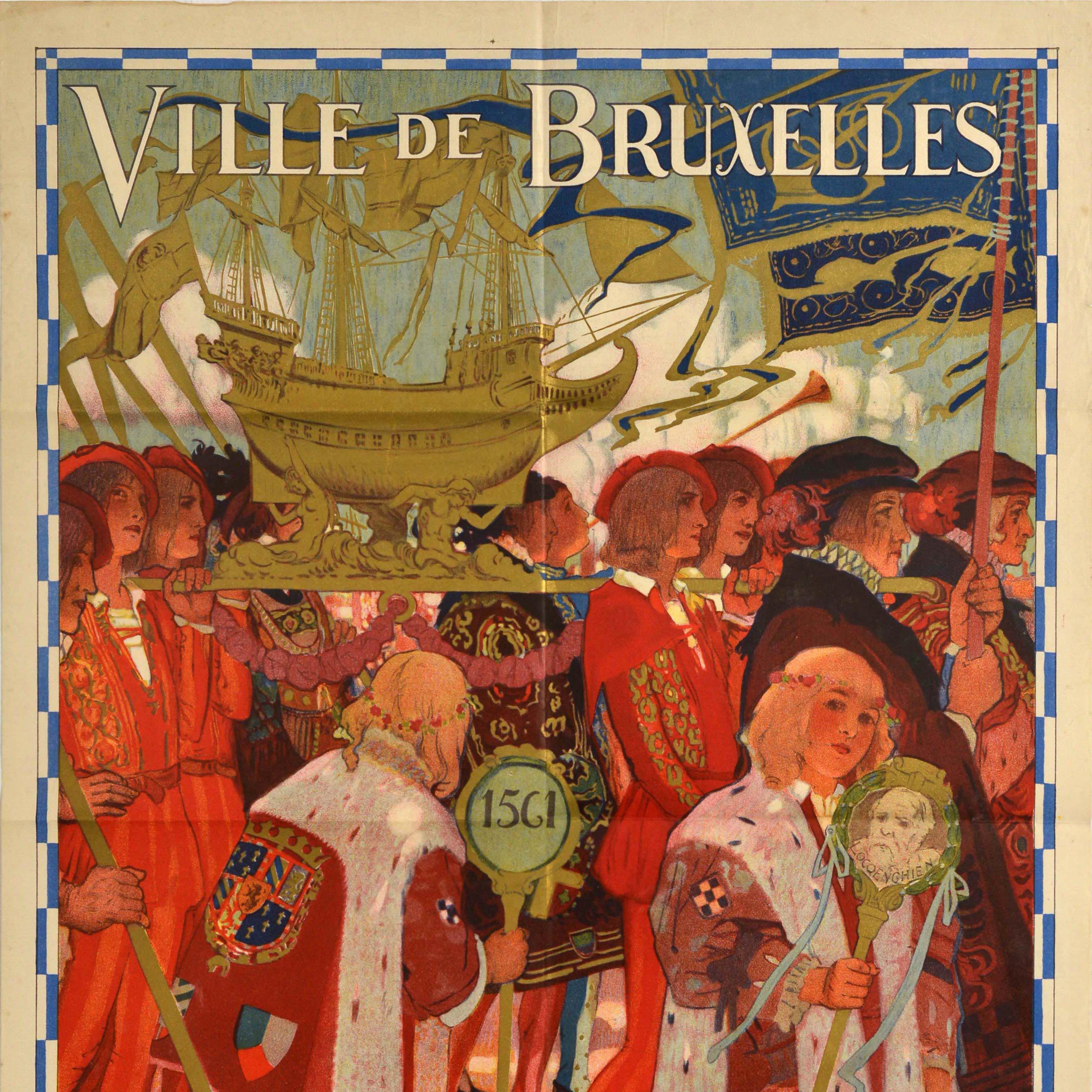 Original Antikes Originalplakat Brüsseler maritime Installationen Inaugural Celebrations, Inaugural Celebrations (Art nouveau) im Angebot