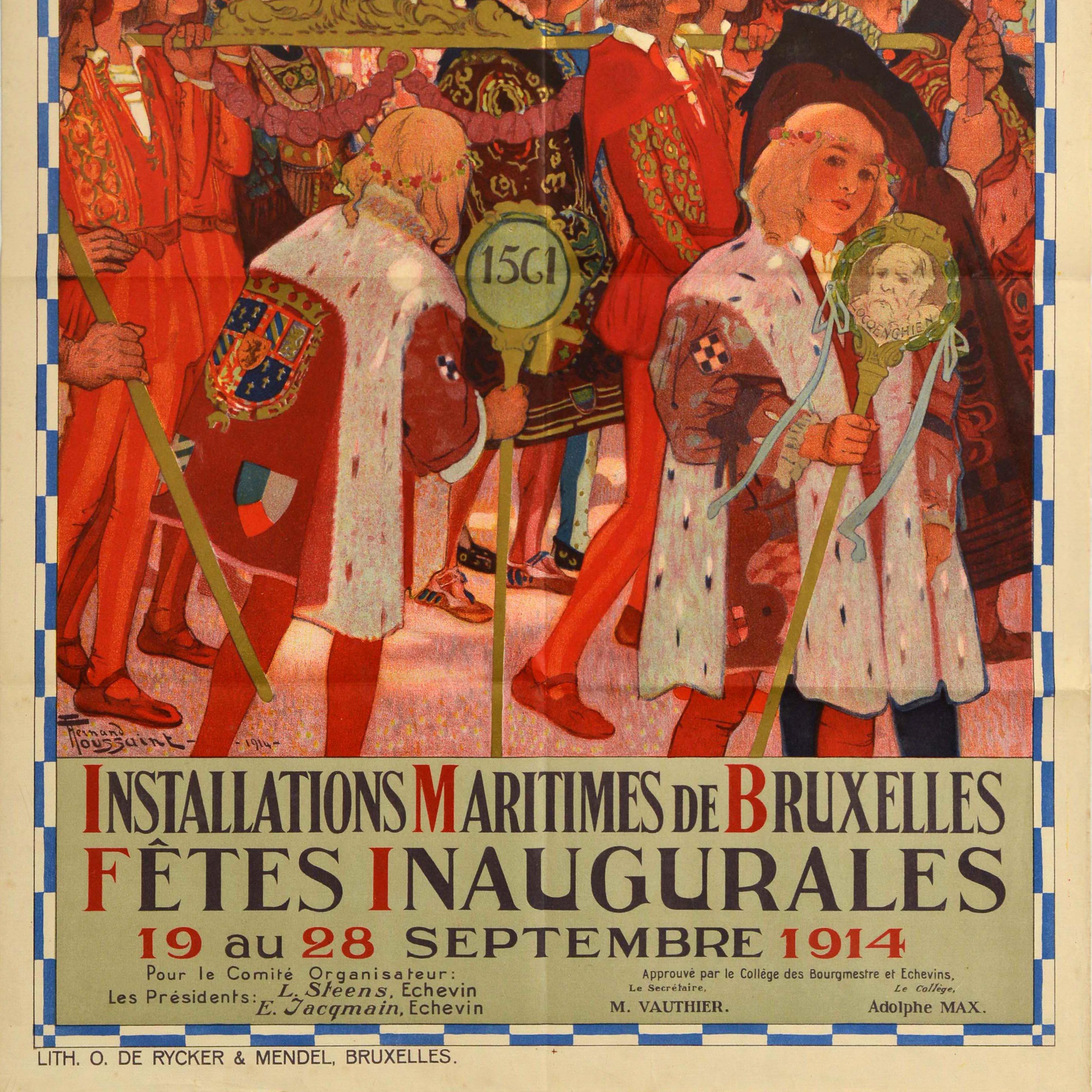 Original Antikes Originalplakat Brüsseler maritime Installationen Inaugural Celebrations, Inaugural Celebrations (Belgisch) im Angebot