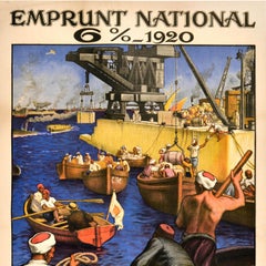 Original Antique Poster Emprunt National Algeria Tunisia Colonial Africa Boiry