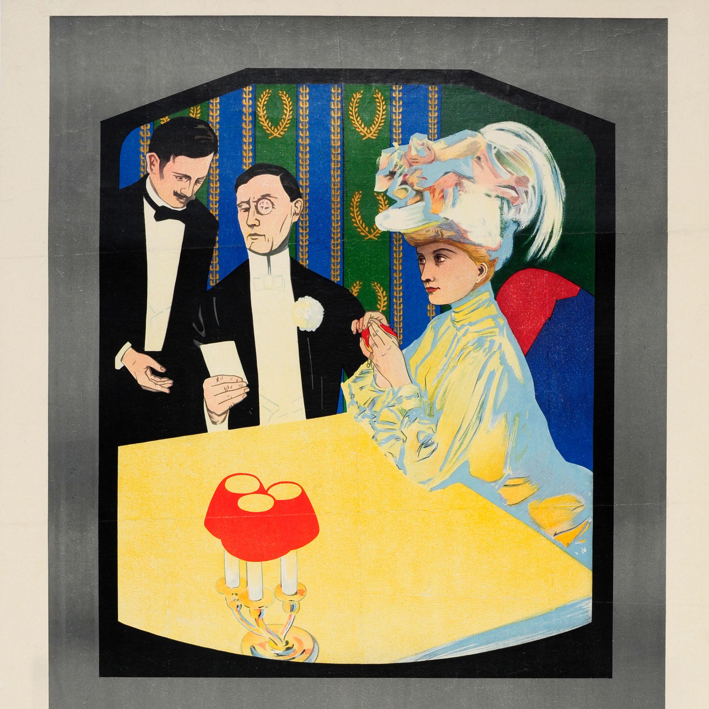 Jugendstil Affiche ancienne d'origine d'un concert de soirée au bar Savoy de Munchen/Munich en vente