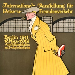Original Antique Poster International Travel And Tourism Exhibition Berlin Erdt