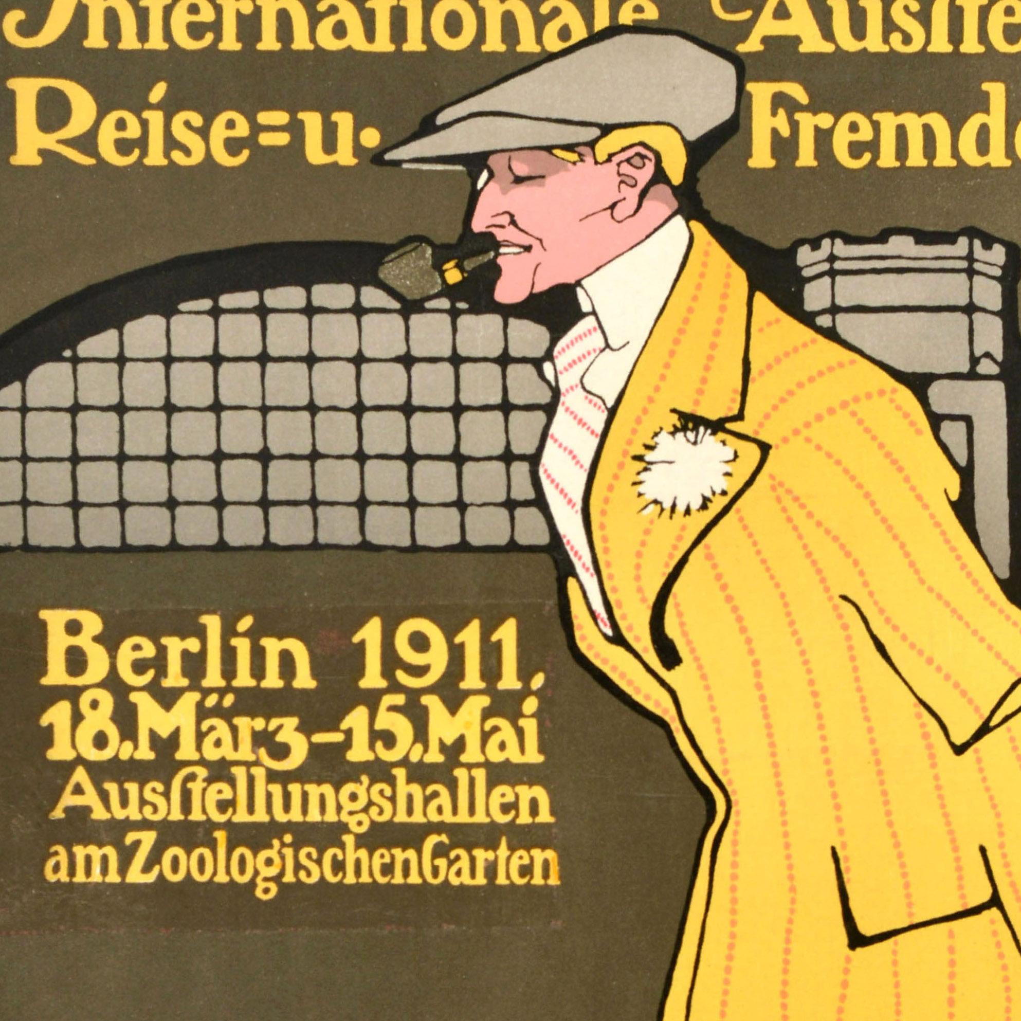 Original Antikes Plakat Internationale Reise- und Tourismusausstellung Berlin Erdt im Zustand „Gut“ im Angebot in London, GB