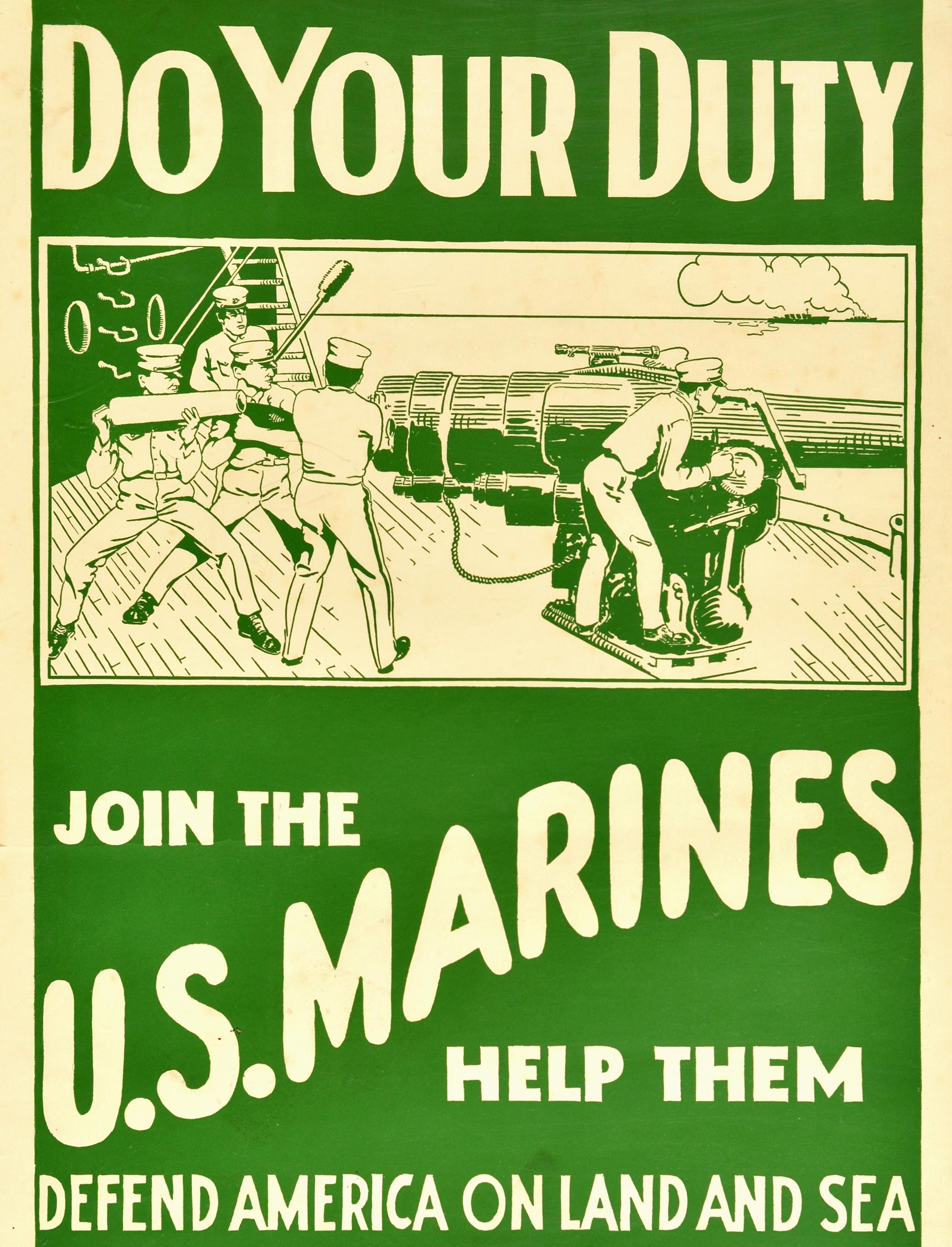 W56 Vintage WWI Join The US Marines 1917 War Poster Re-Print WW1 A1/A2/A3/A4 