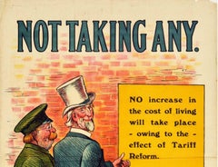 Original Antique Poster Liberals Tory Promises Tariff Reform German & Uncle Sam