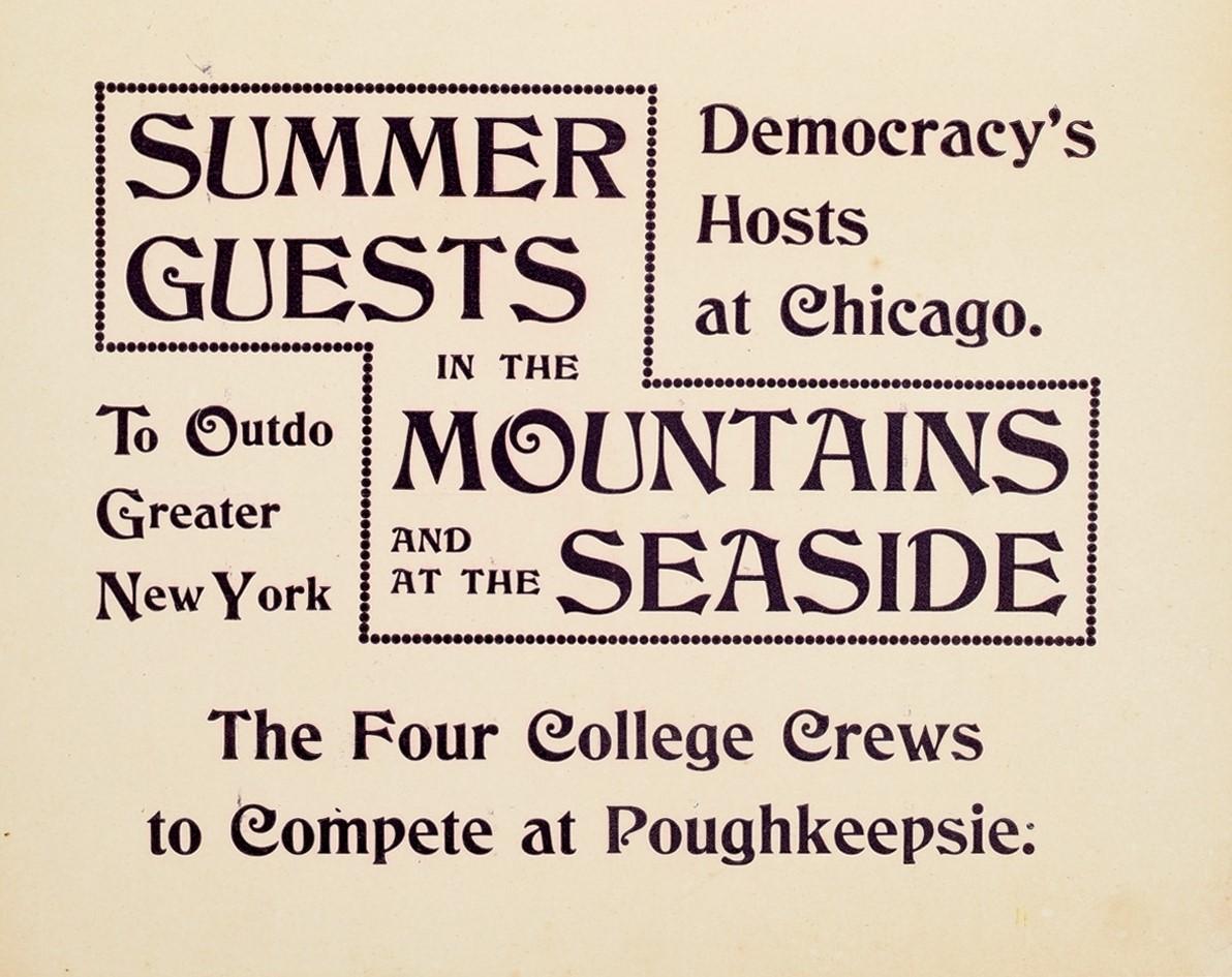 Art Nouveau Original Antique Poster New York Sunday Herald 1896 Summer Fleur De Lis Design