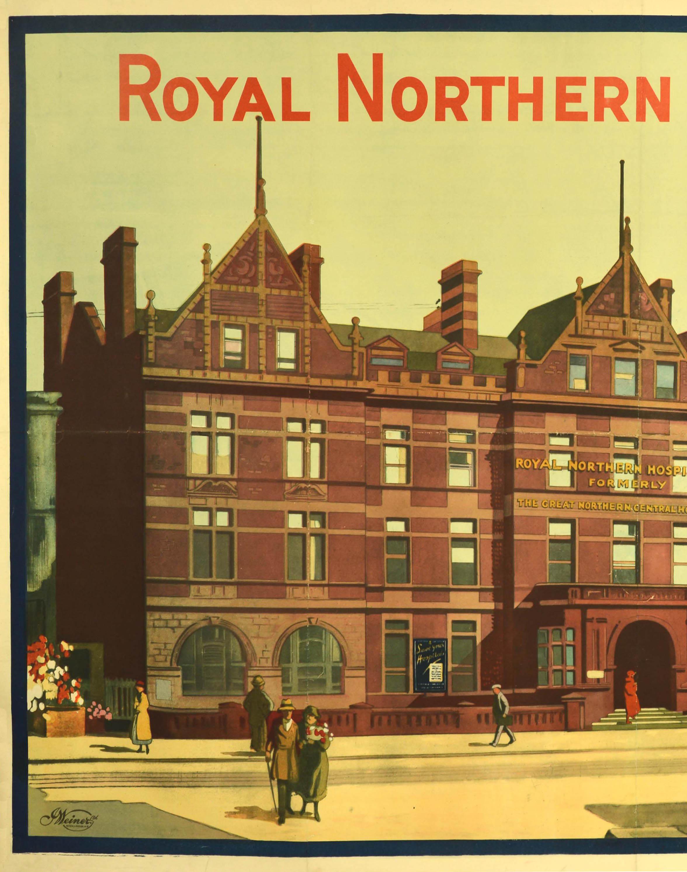 British Original Antique Poster Royal Northern Hospital Holloway Road London Lambert For Sale