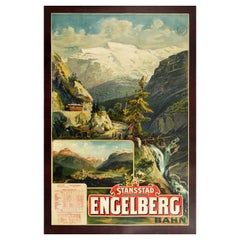 Original Used Poster Stansstad Engelberg Railway Switzerland Swiss Alps View