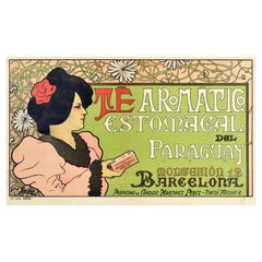 Original Antique Poster Te Aromatico Estomacal Del Paraguay Aromatic Tea Drink