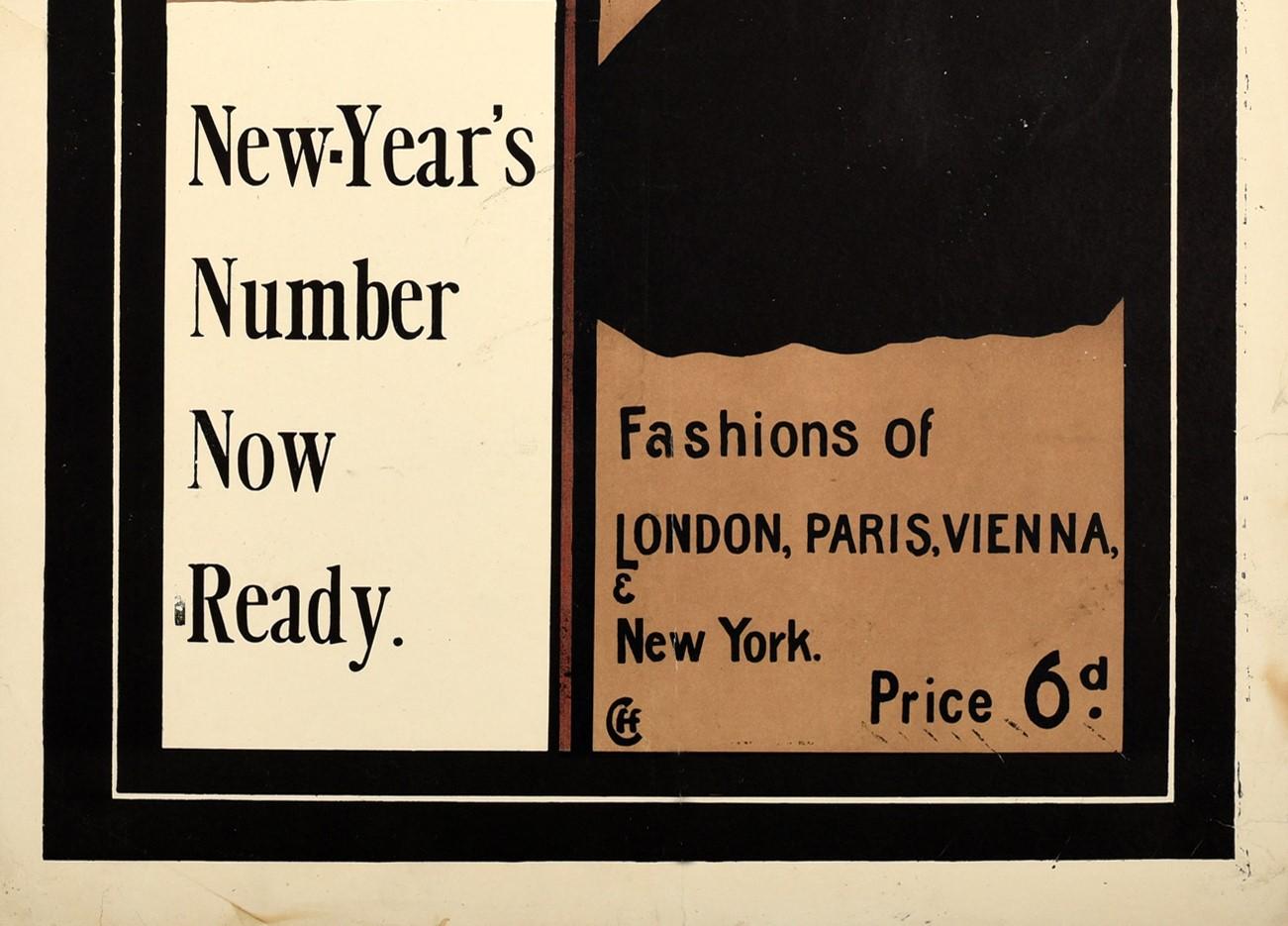 British Original Antique Poster The World Of Dress Fashion London Paris Vienna New York For Sale