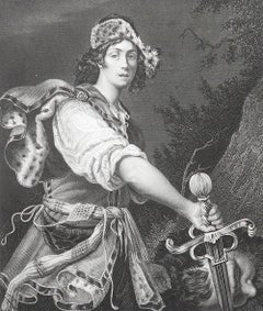 Original Antique Print After Alessandro Turchi " David ". C.1850