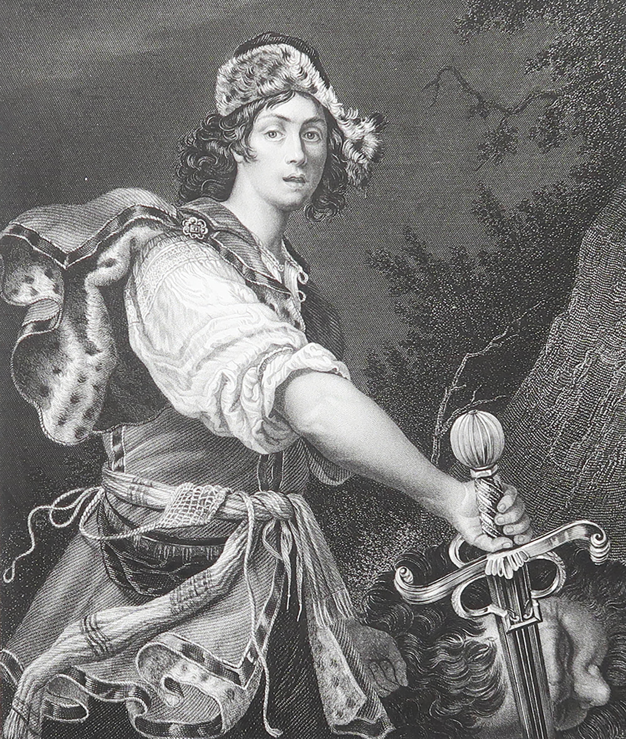 Original Antique Print After Alessandro Turchi " David ". C.1850 For Sale