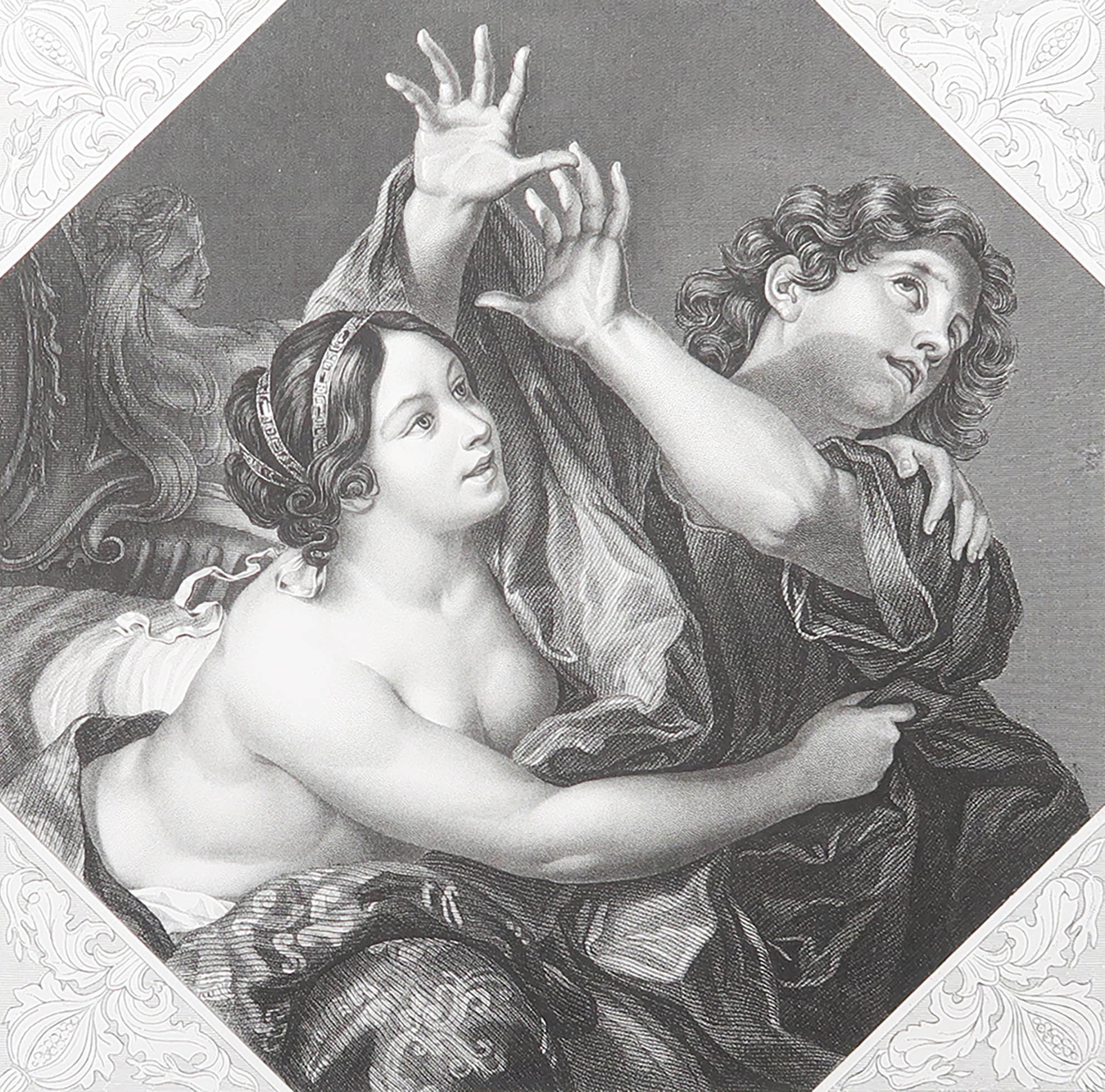 Original-Antikdruck nach Carlo Cignani " Potiphars Frau ". C.1850 im Angebot