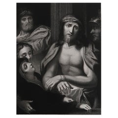 Originaler antiker Druck nach Correggio, Ecce Homo, um 1850
