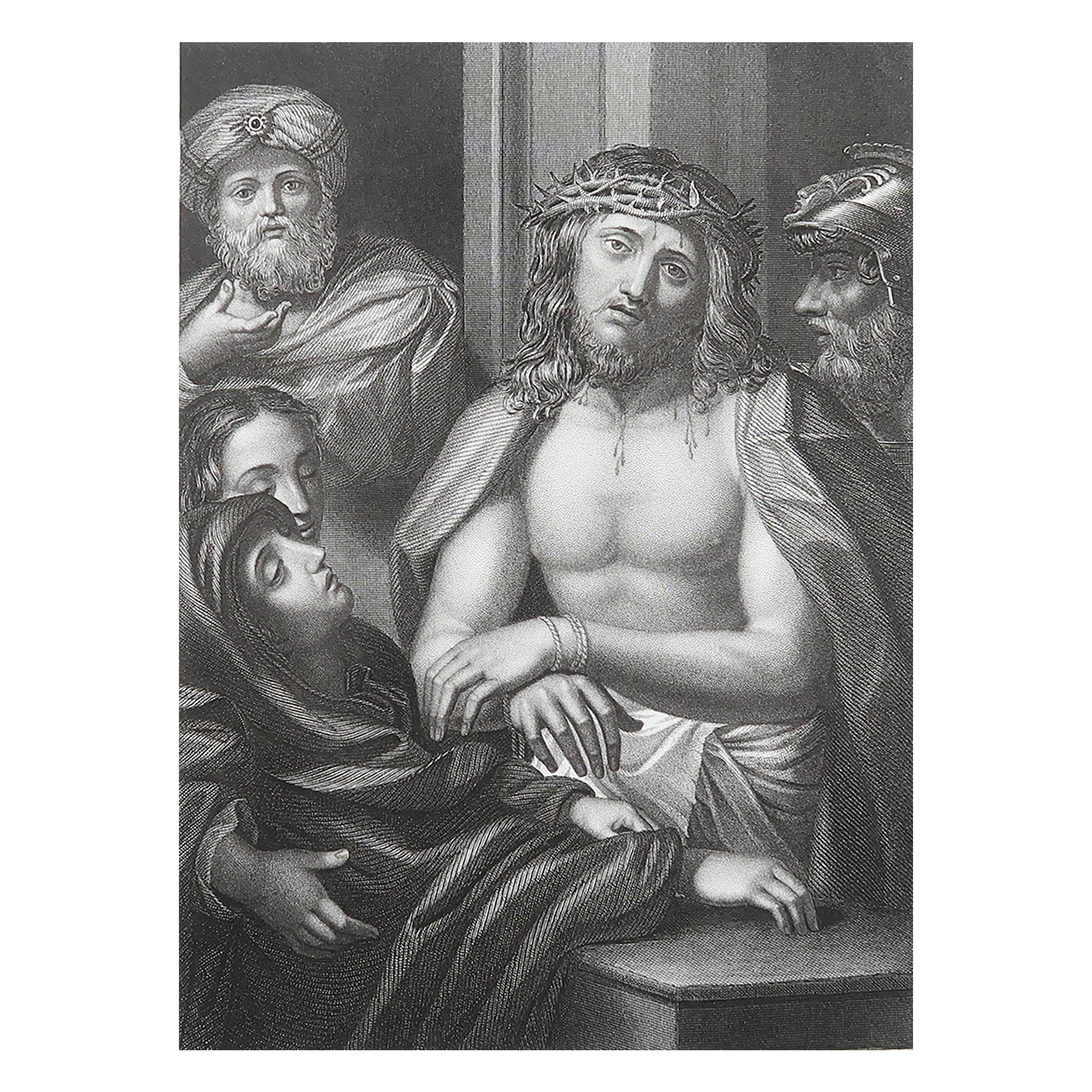 Original Antique Print After Correggio, Ecce Homo, circa 1850