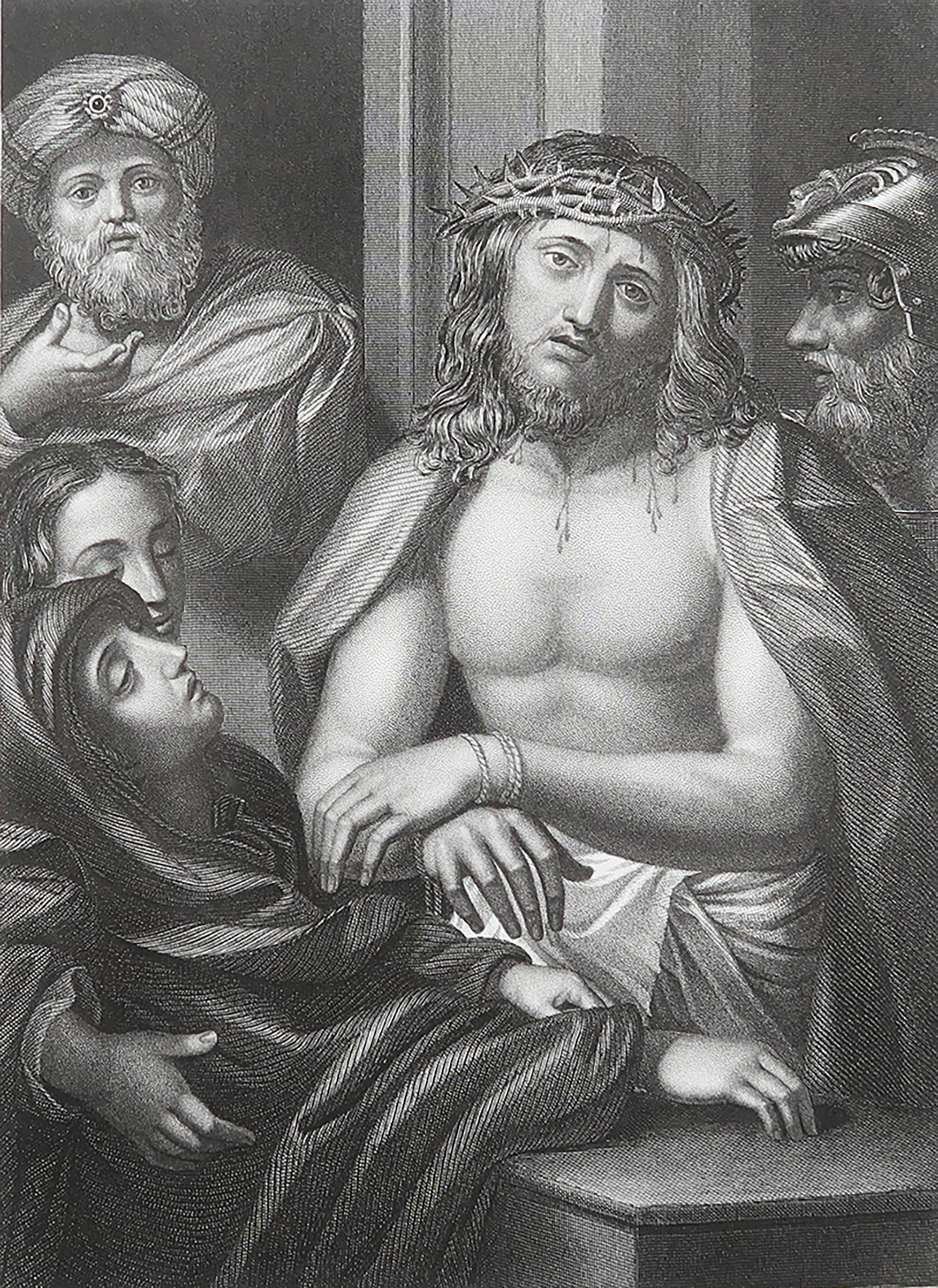 Original Antique Print After Correggio, Ecce Homo, circa 1850