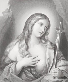 Original Antique Print After Francesco Gessi " Mary Magdalene ". C.1850