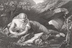 Original Antique Print After Girolamo Batoni " Mary Magdalene ". C.1850