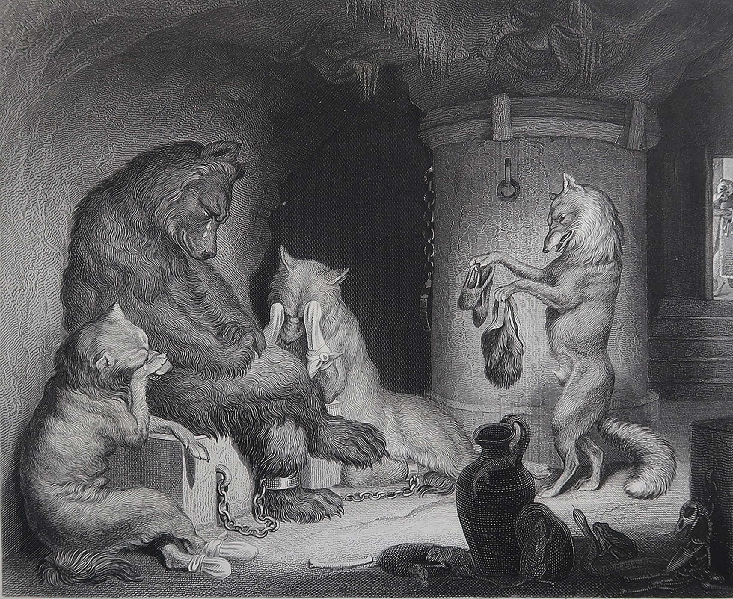 Belle image de Heinrich Leutemann

De la série Reynard Le Renard

Gravure sur acier fin

Publié par A.H. Payne C.C. 1850

Non encadré.

