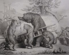 Original Antique Print After H. Leutemann, Reynard the Fox- Road To Execution