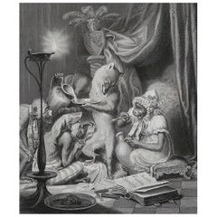 Original Antique Print After H. Leutemann, Reynard the Fox Shorn