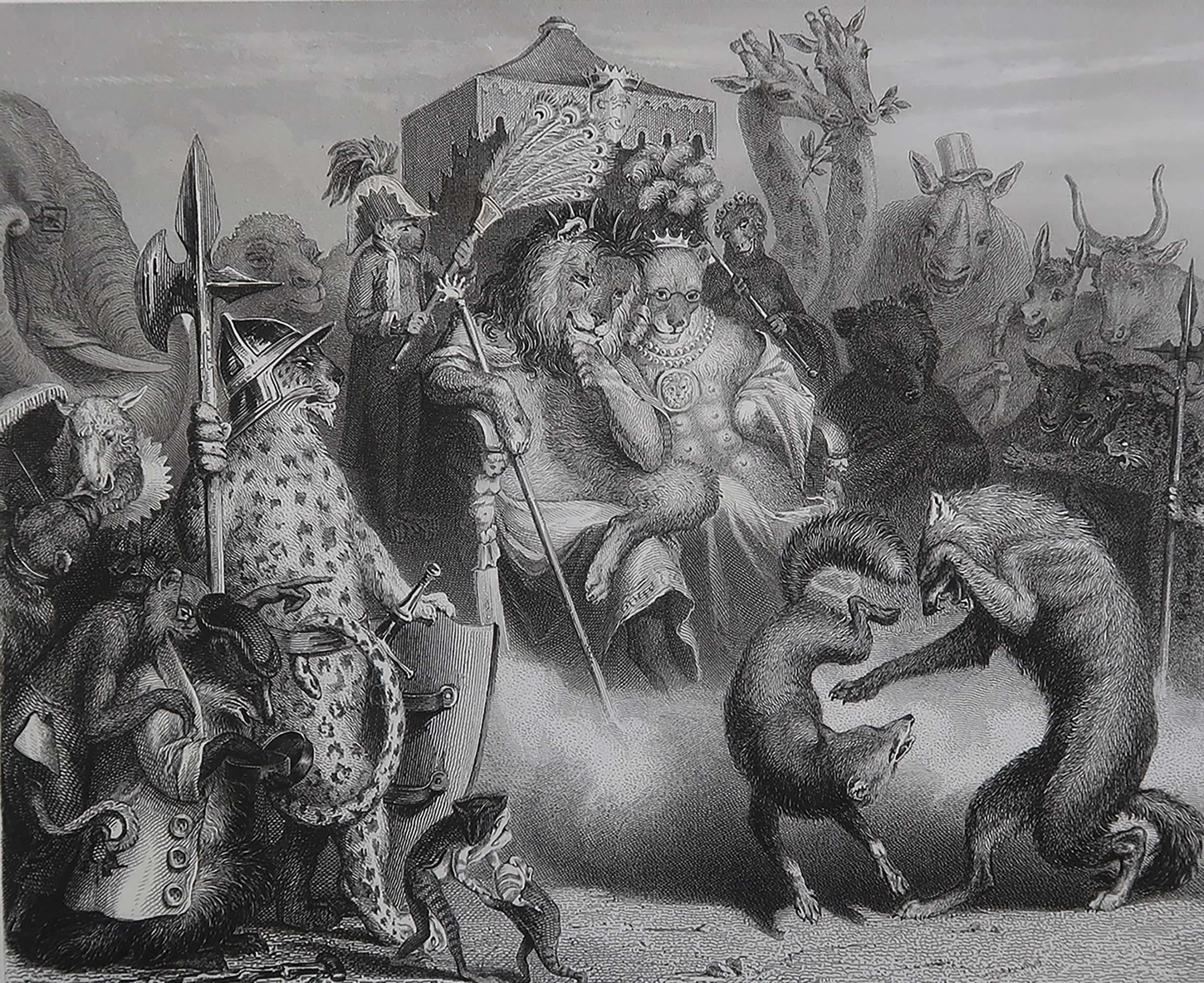 Belle image de Heinrich Leutemann

De la série Reynard Le Renard

Gravure sur acier fin

Publié par A.H. Payne C.C. 1850

Non encadré.

