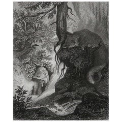 Original Antique Print After H. Leutemann, Reynard the Fox's Treasure