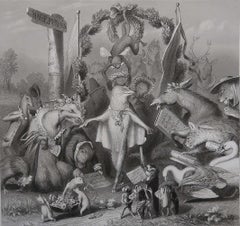 Original Antique Print After H. Leutemann, Reynard the Fox's Triumph