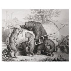 Original Antique Print After Heinrich Leutemann, Reynard the Fox