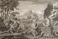 Grabado original antiguo según Jan Luyken, Amsterdam, Génesis IV, 1724