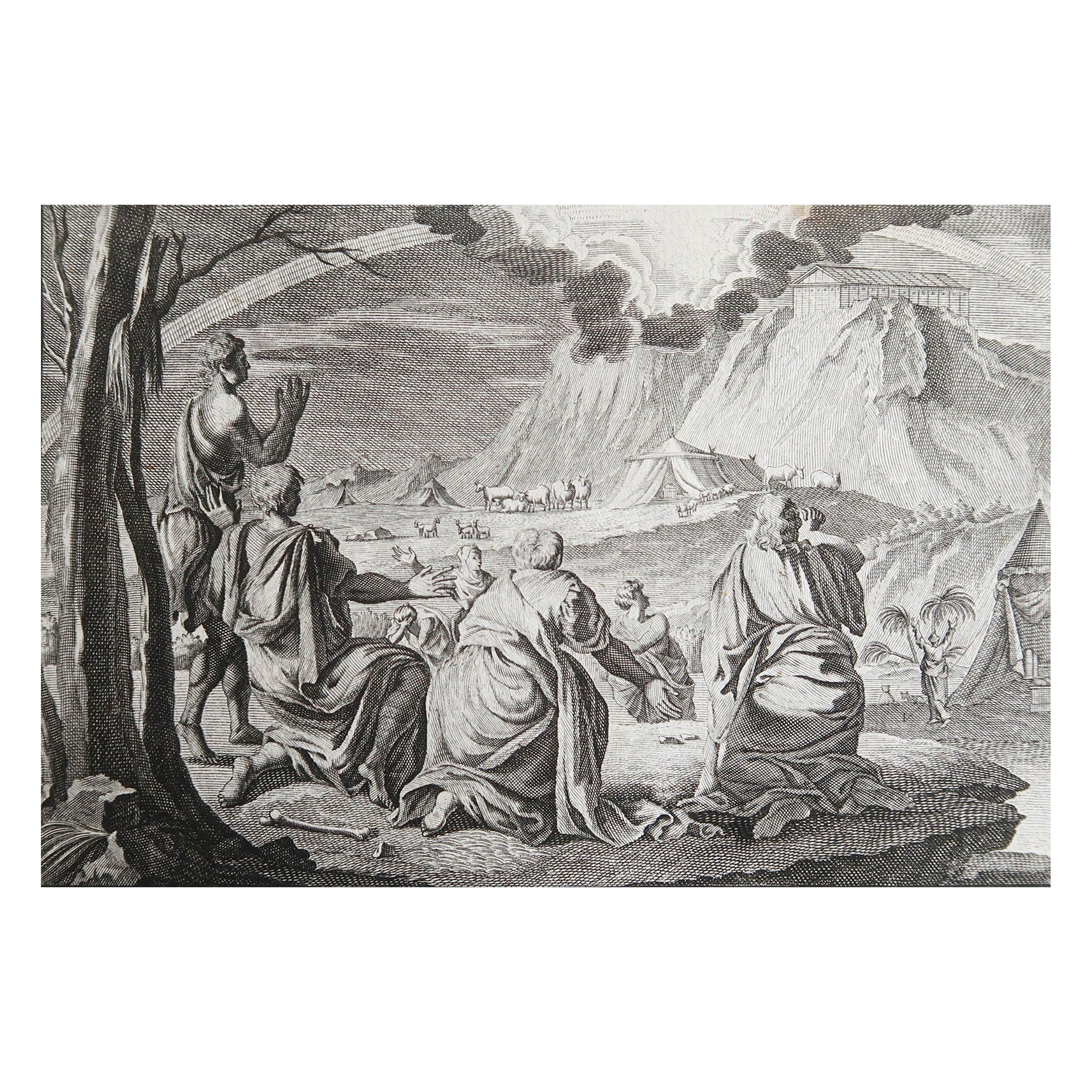 Original Antiker Druck nach Jan Luyken, Amsterdam, Genesis IX., 1724