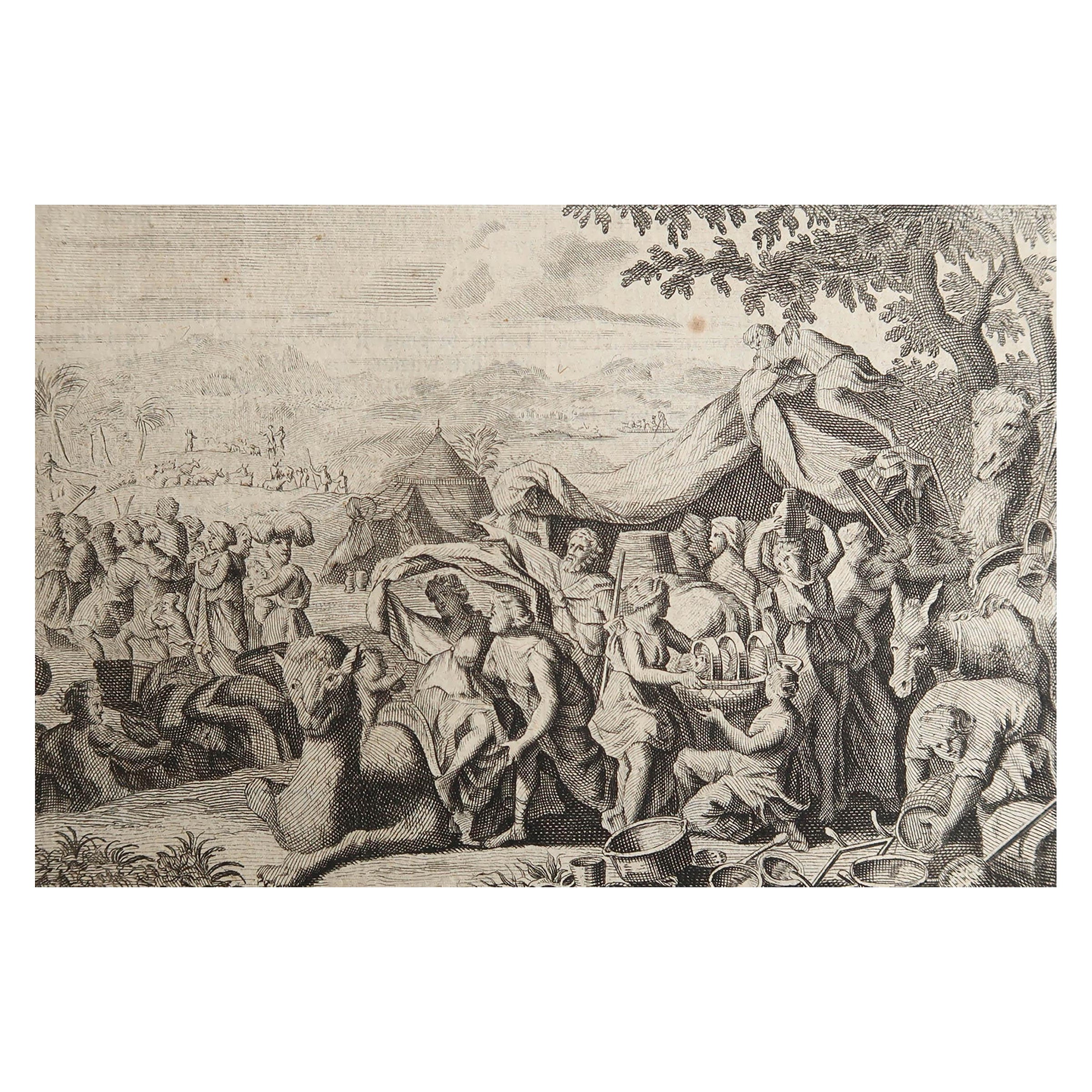 Original Antiker Druck nach Jan Luyken, Amsterdam, Genesis XXXI, 1724