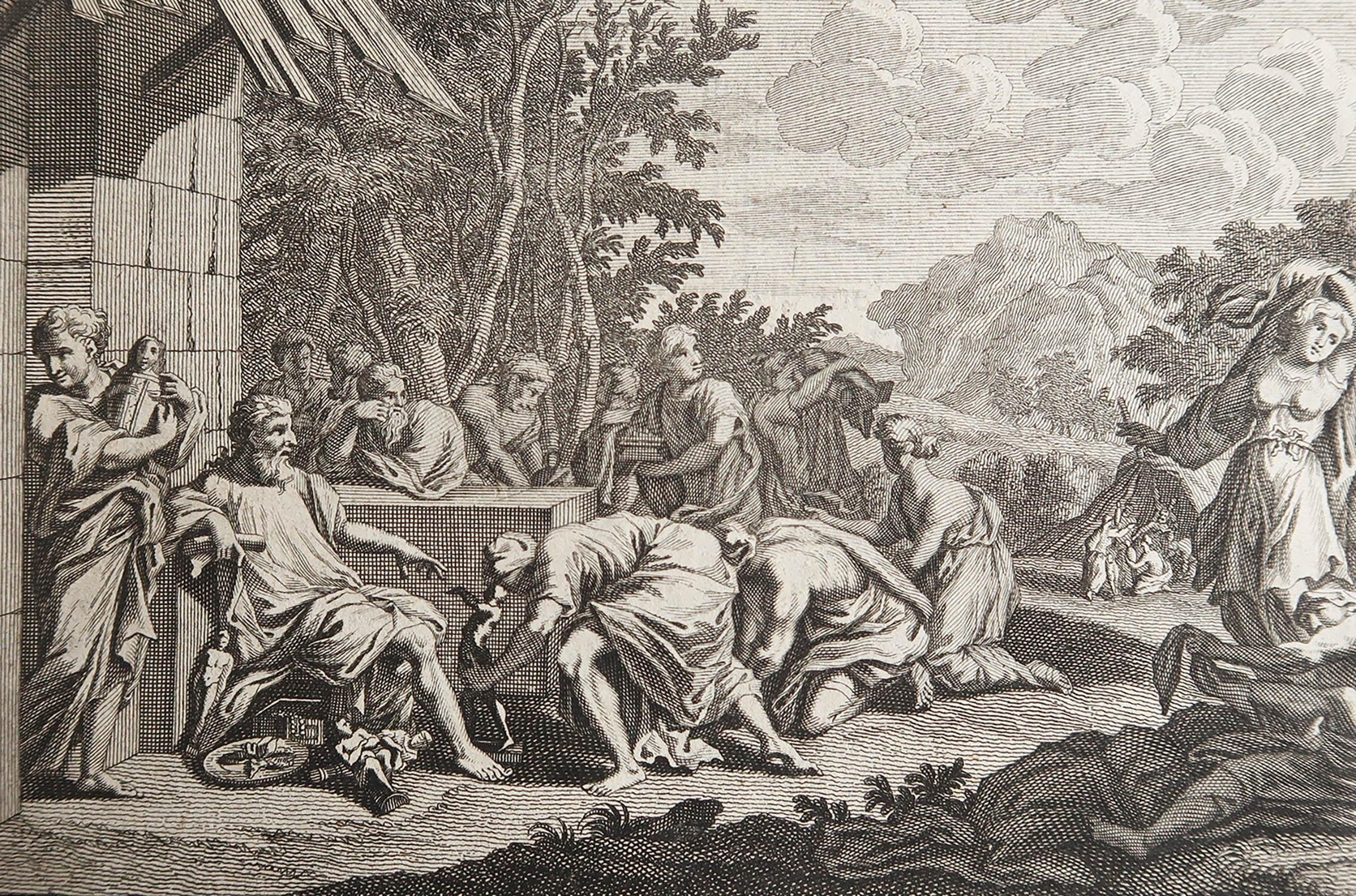 Magnifique gravure sur cuivre d'après Jan Luyken

Publié par Marten Schagen, Amsterdam. 1724

Texte au verso

La mesure indiquée correspond au format du papier.




