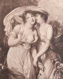 Grabado original antiguo según Jean-Baptiste Greuze. 1912