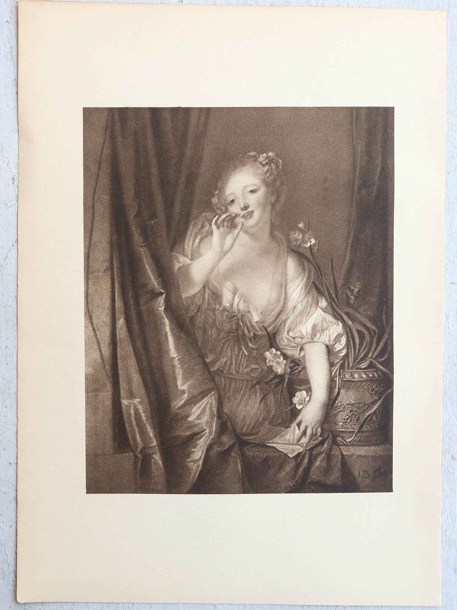 English Original Antique Print After Jean-Baptiste Greuze. 1912