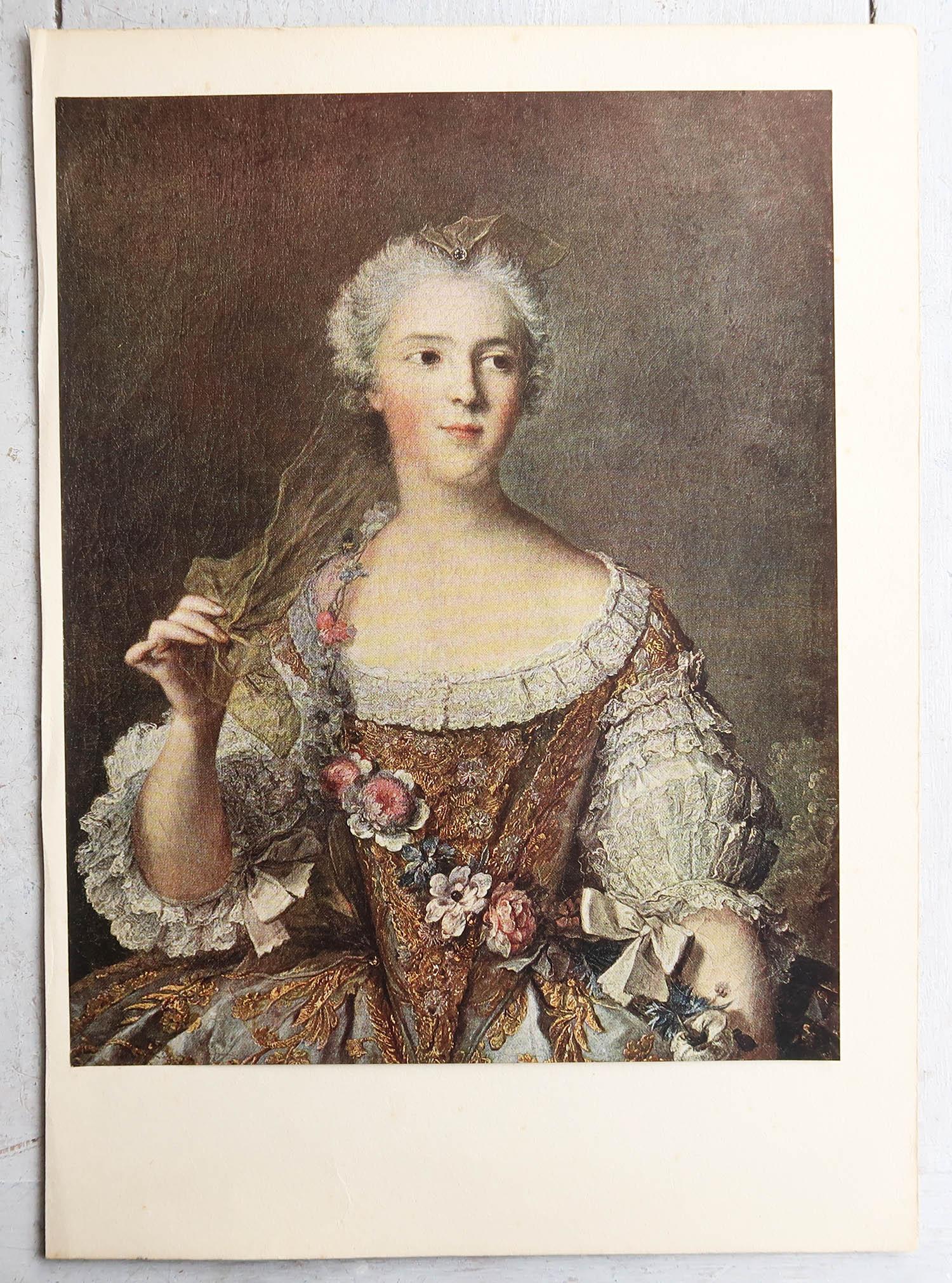 English Original Antique Print After Jean Marc Nattier, circa 1920