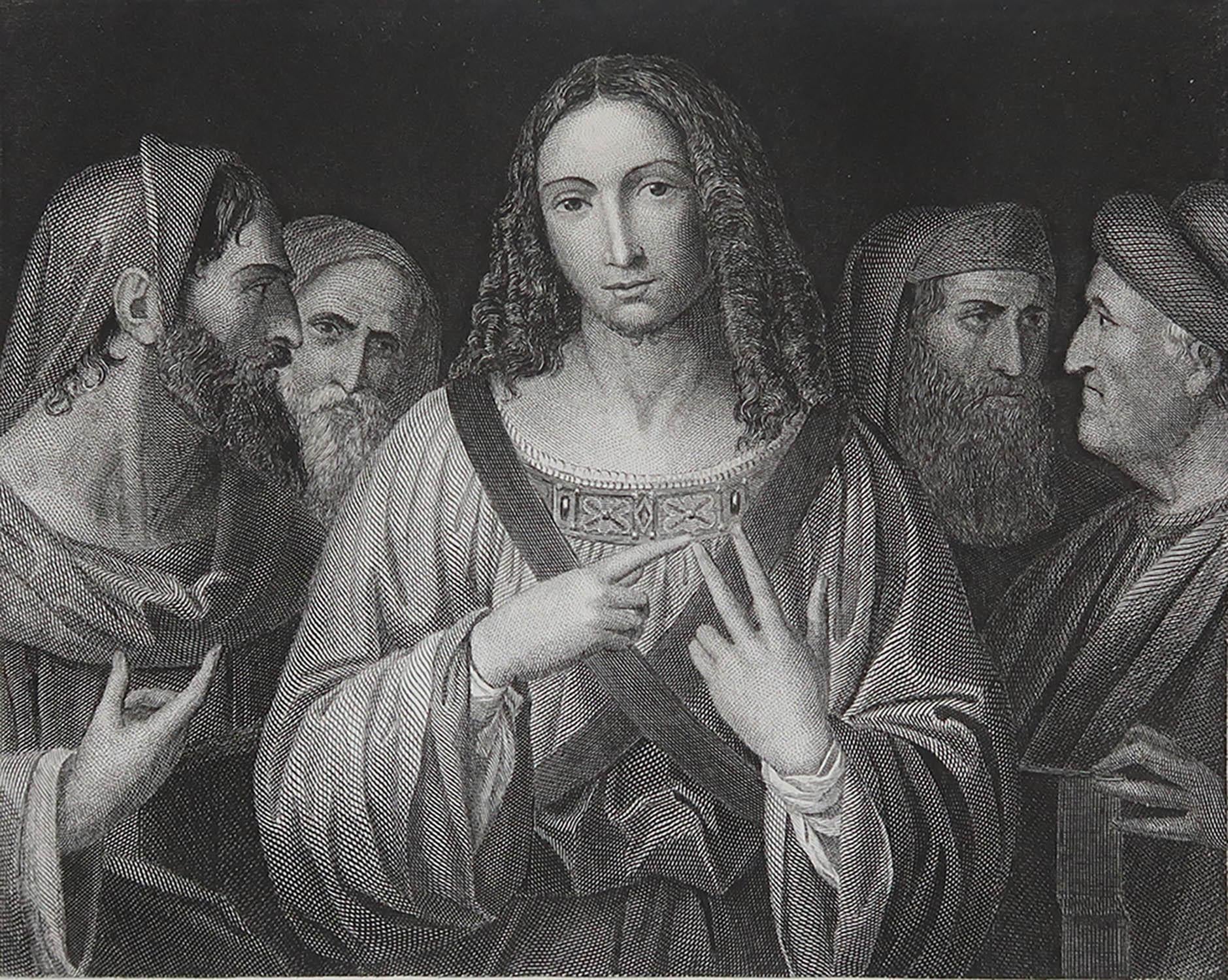 Great image after Leonardo

Fine steel engraving

Published circa 1850

Unframed.