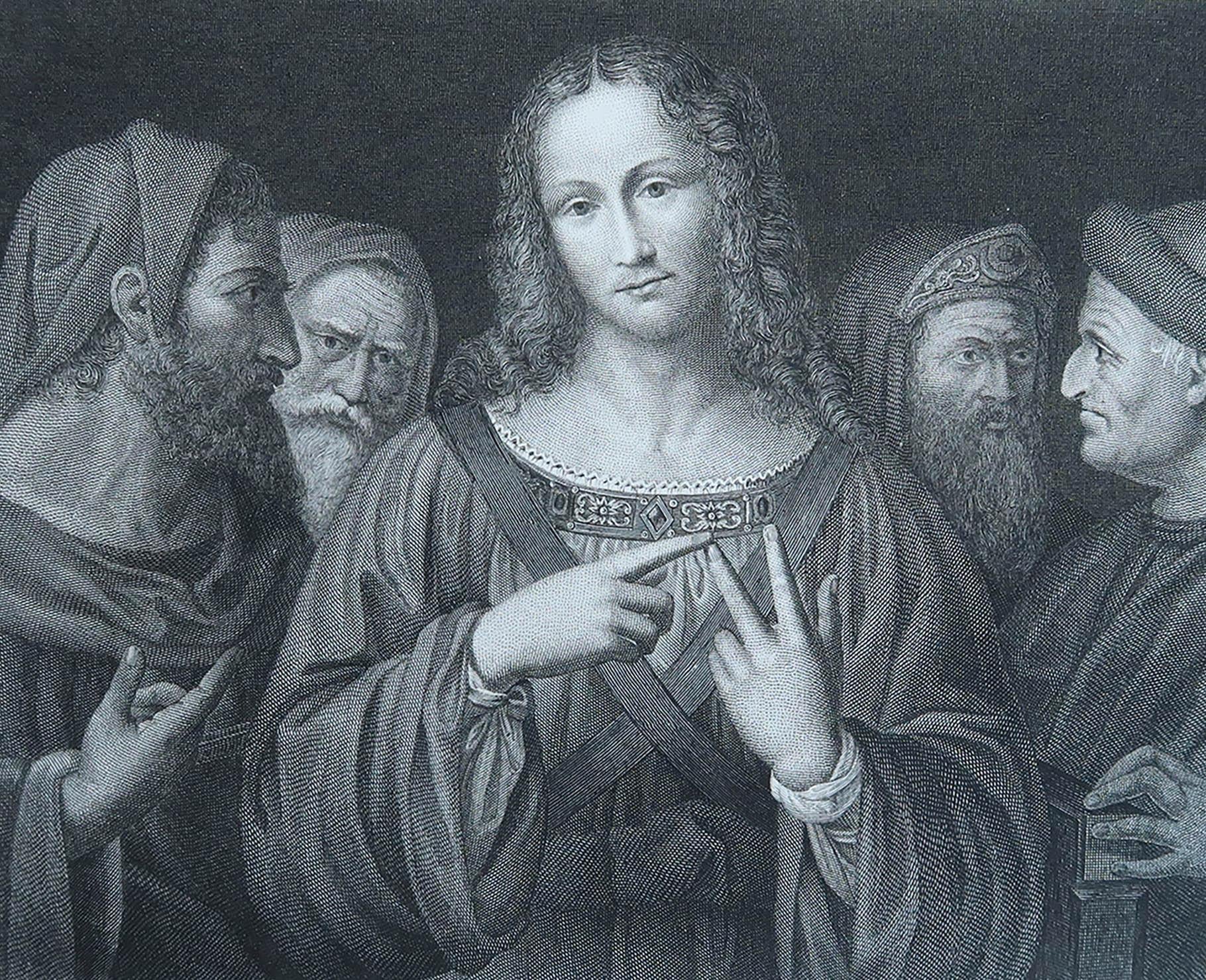 Great image after Leonardo

Fine steel engraving

Published circa 1850

Unframed.