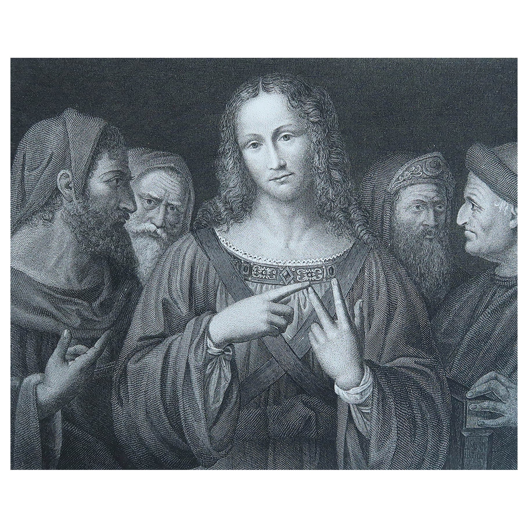 Original Antique Print After Leonardo Da Vinci, circa 1850