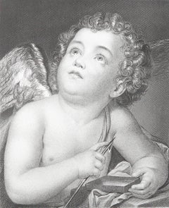 Original Antique Print After Raphael Mengs " Cupid ". C.1850