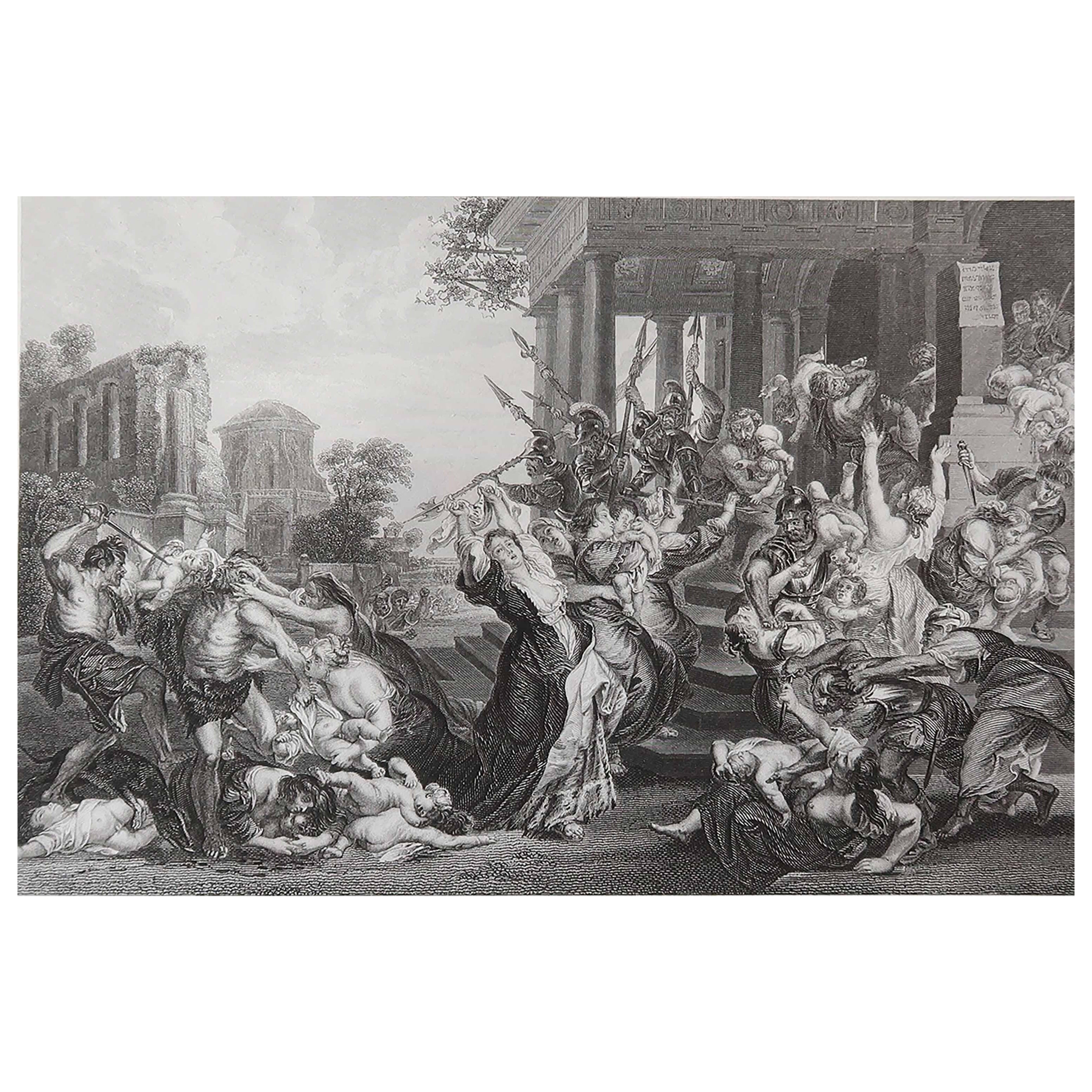 Original Antique Print After Rubens. The Massacre of The Innocents. C.1850