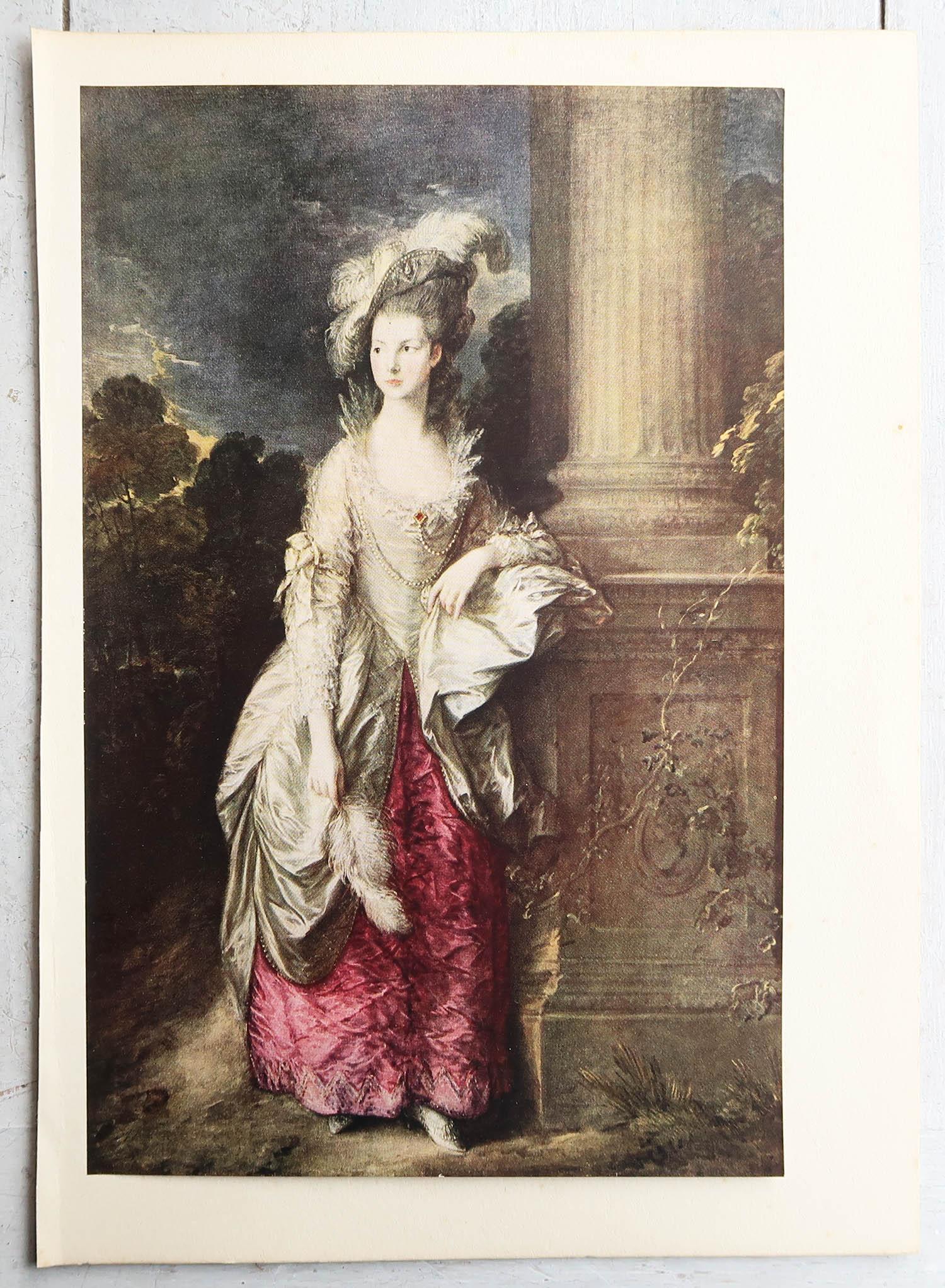 Louis XV Original Antique Print After Thomas Gainsborough, circa 1920